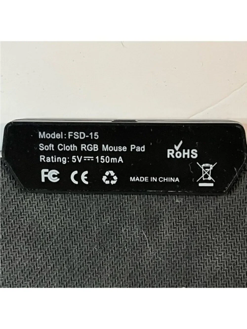 FSD-15 RGB Soft Cloth Mouse Pad with LED Lighting